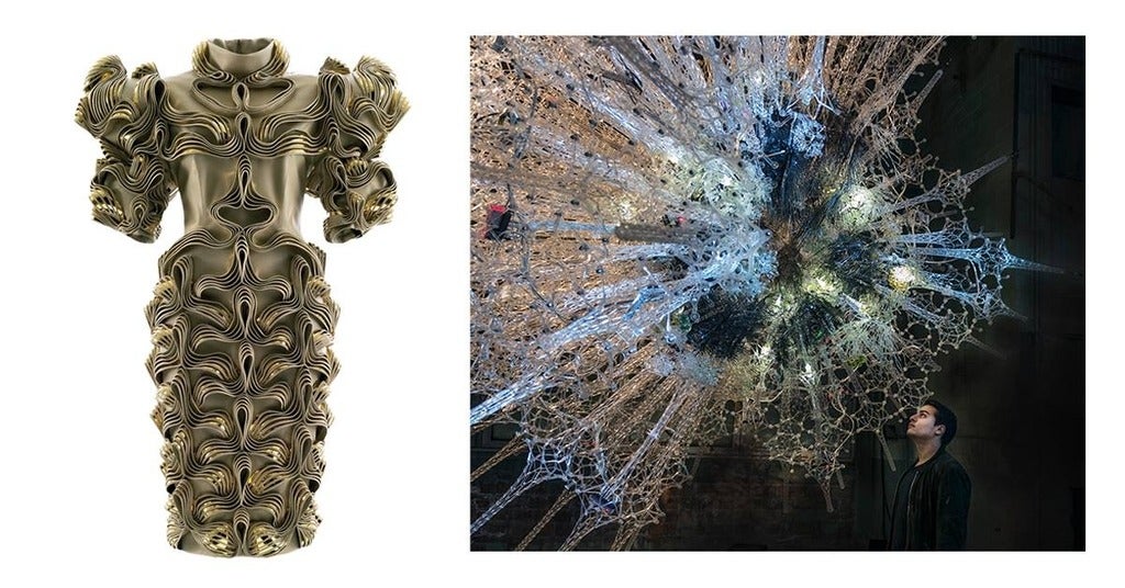 van Herpen dress and Beesley's immersive installation, Astrocyte