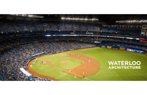 wide angle view of a baseball stadium