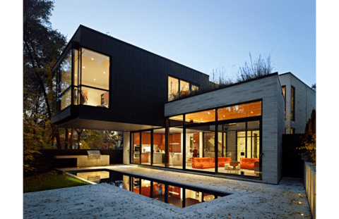Exterior of Cedarville Ravine House by Drew Mandel Architects