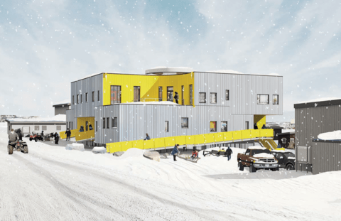 Architectural illustration of Inuusirvik Community Wellness Hub