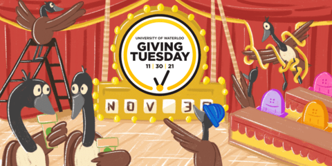 cartoon turkeys save the date for giving tuesday
