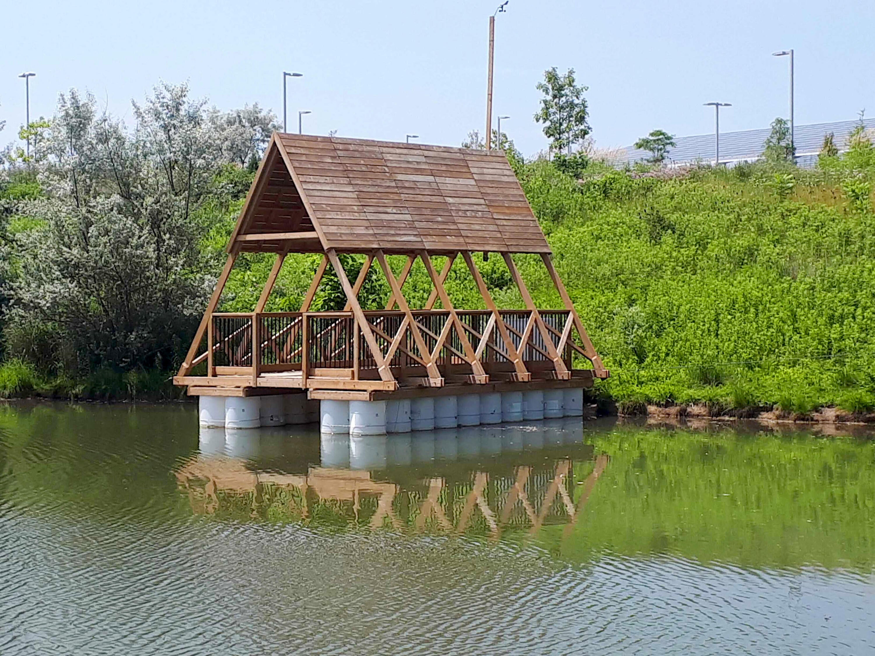 Experimental prototype of an amphibious pavilion located at the University of Waterloo’s North Campus