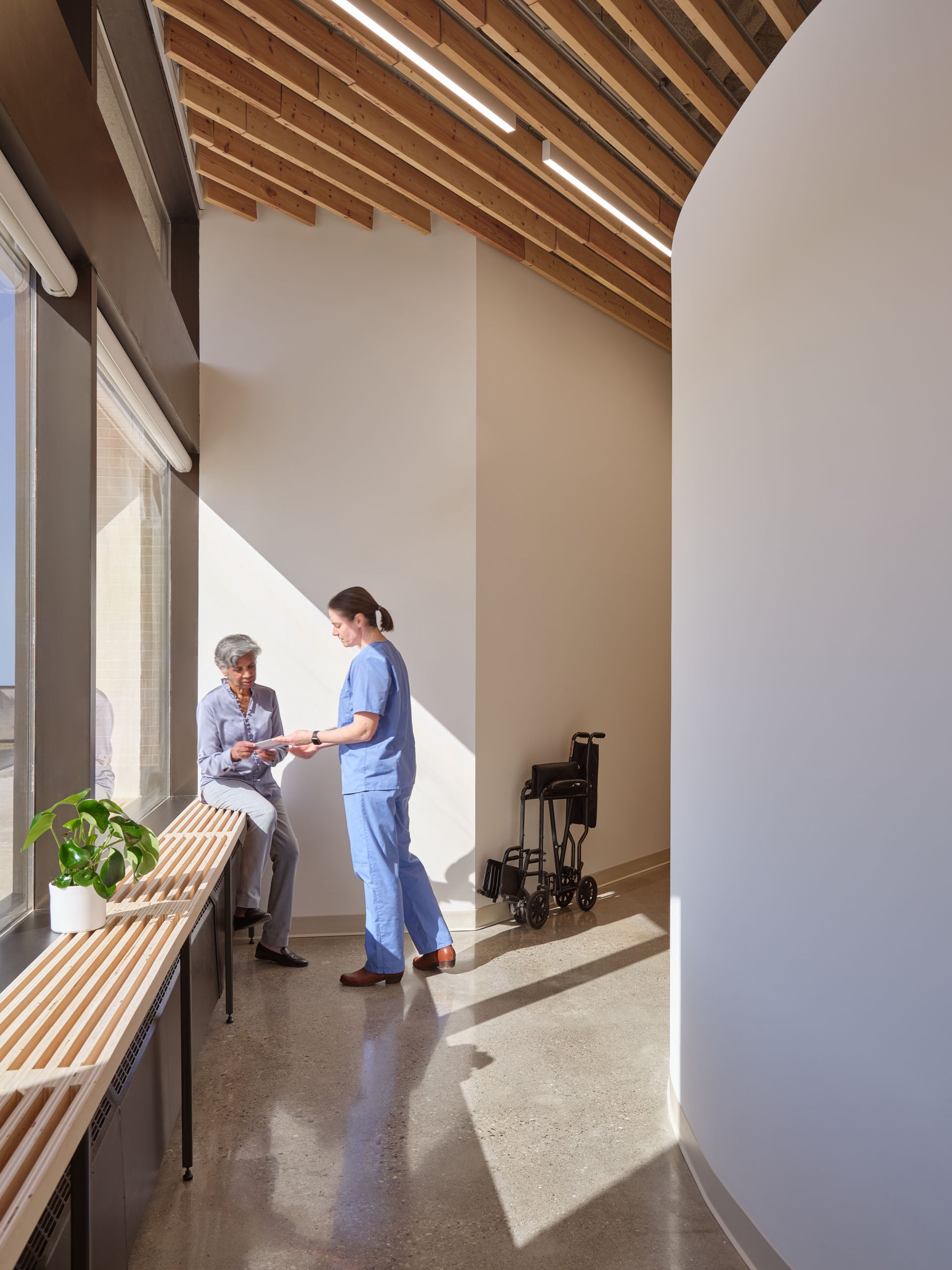 Patient corridor of Galt Health Clinic design by fonskea studio