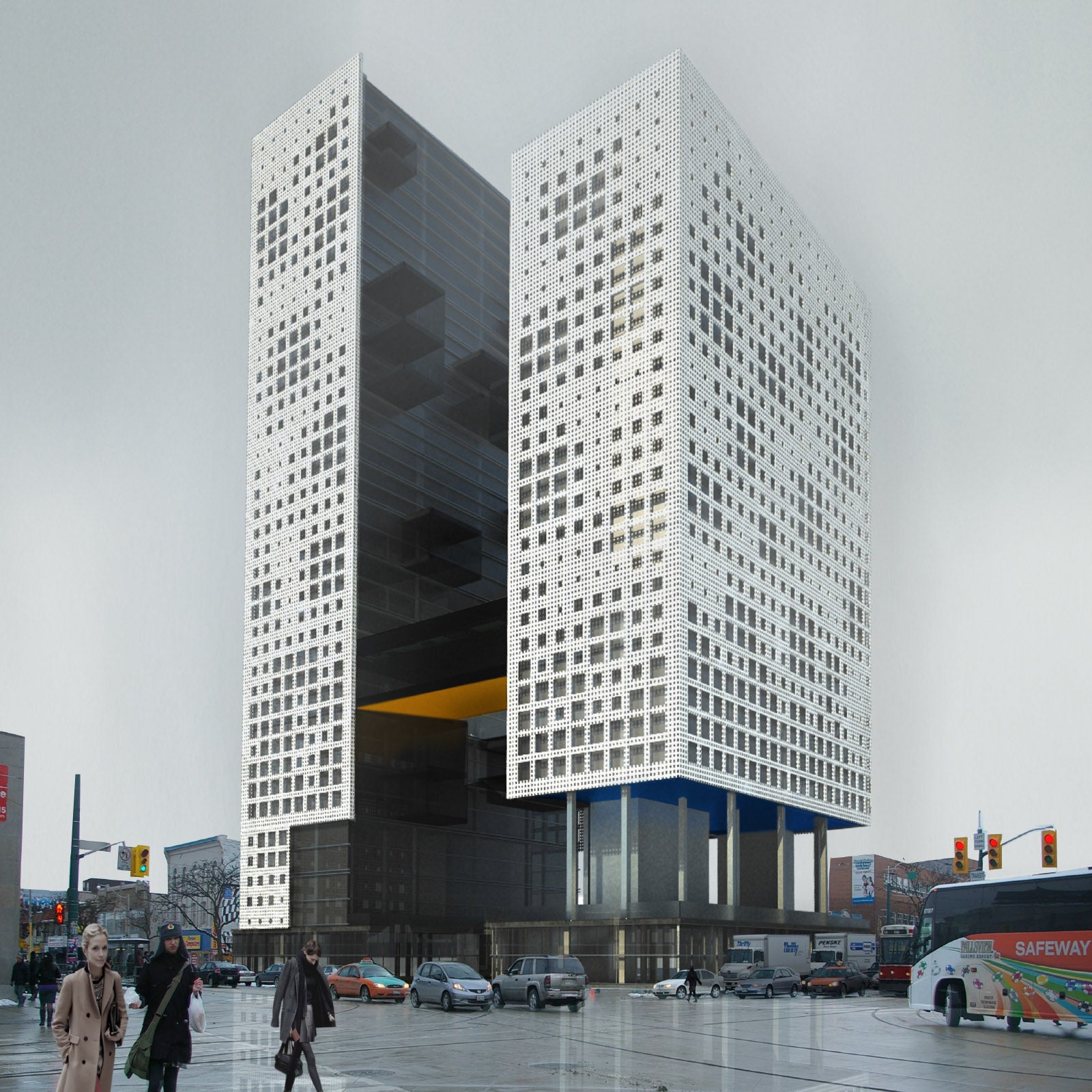 An exterior rendering of the building.