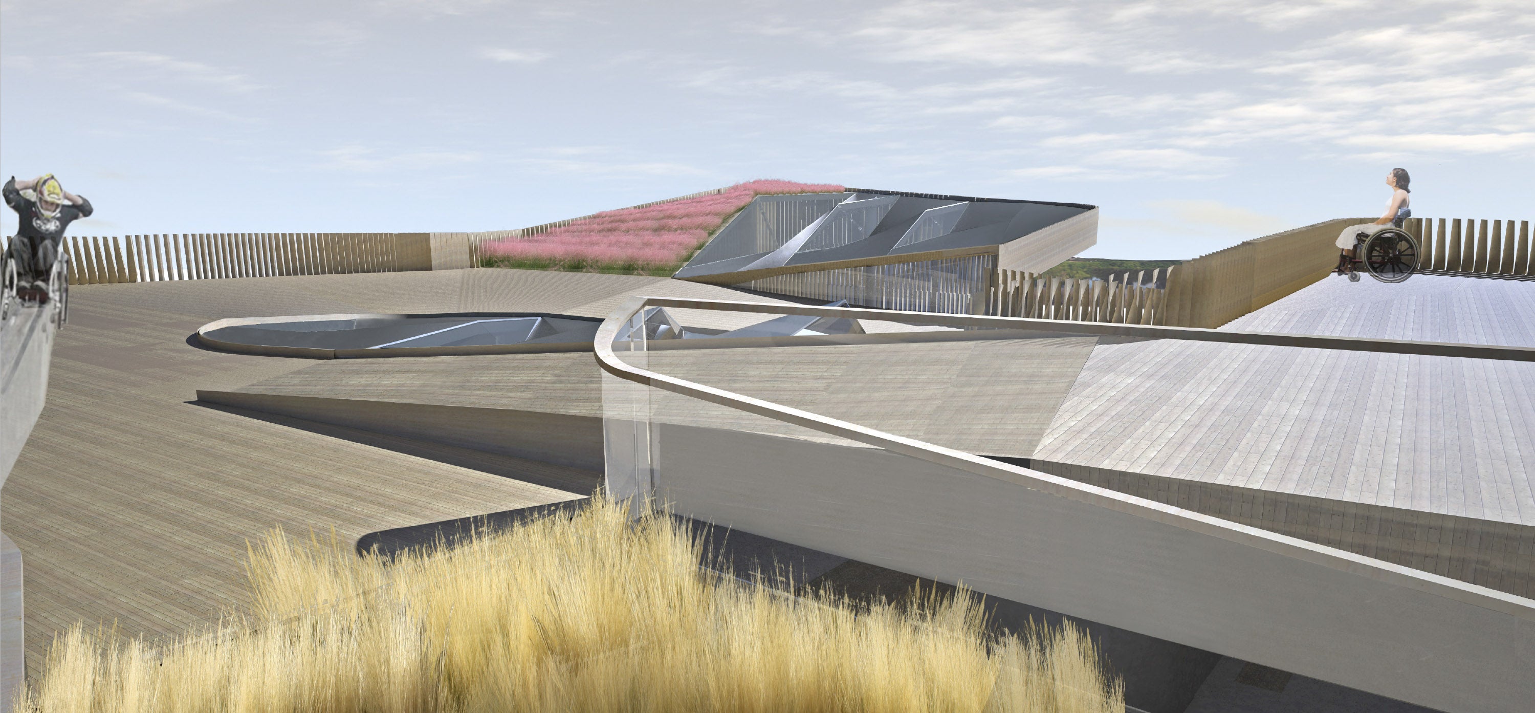 A render of the roof top of the building.