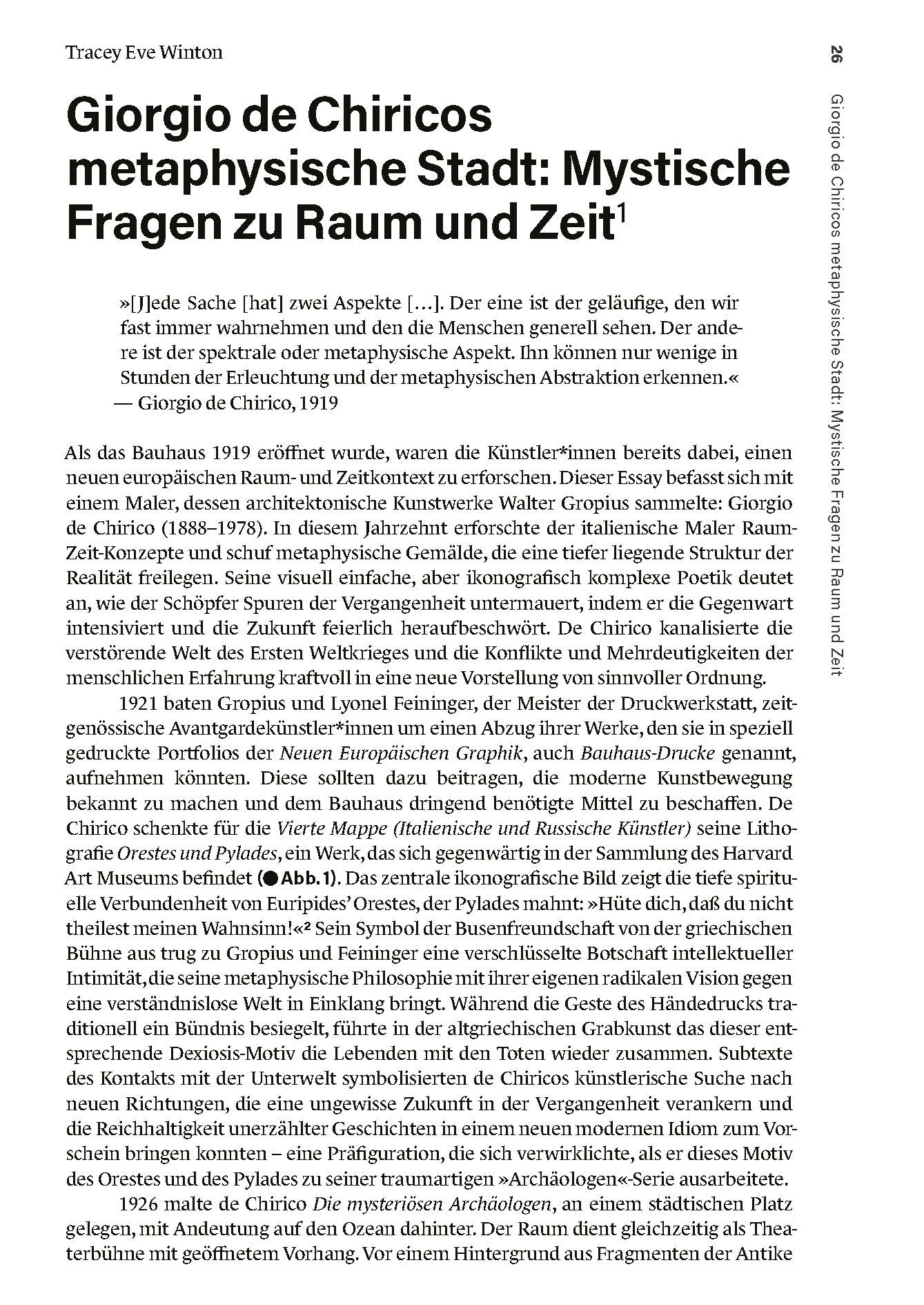 Tracey Eve Winton - Giorgio de Chiricos 