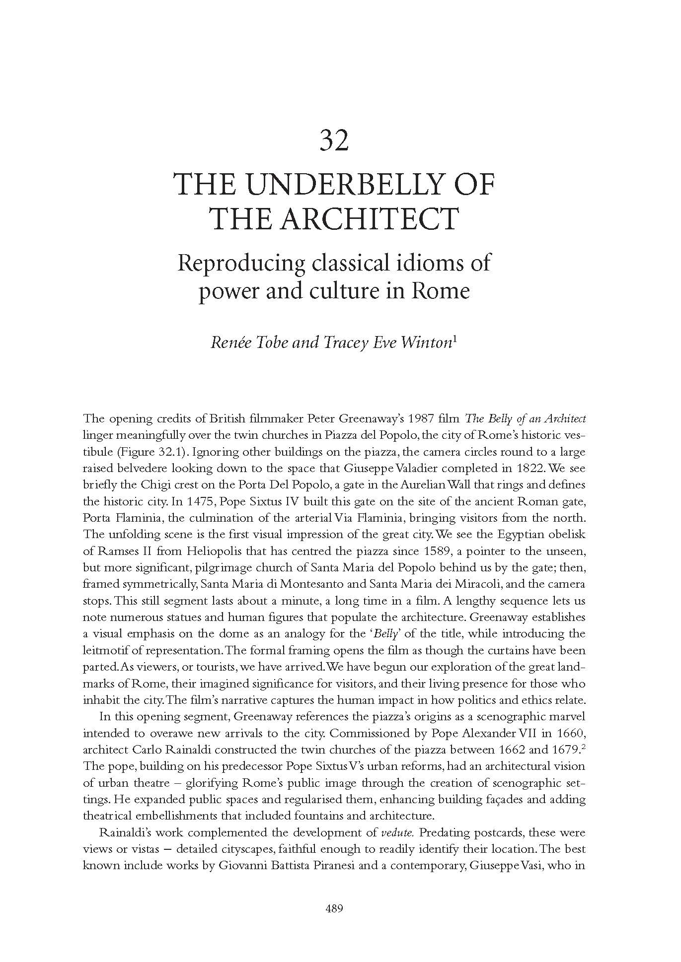 Tracey Eve Winton - Winton Tobe Underbelly Routhledge Handbook on the Reception of Classical Architecture