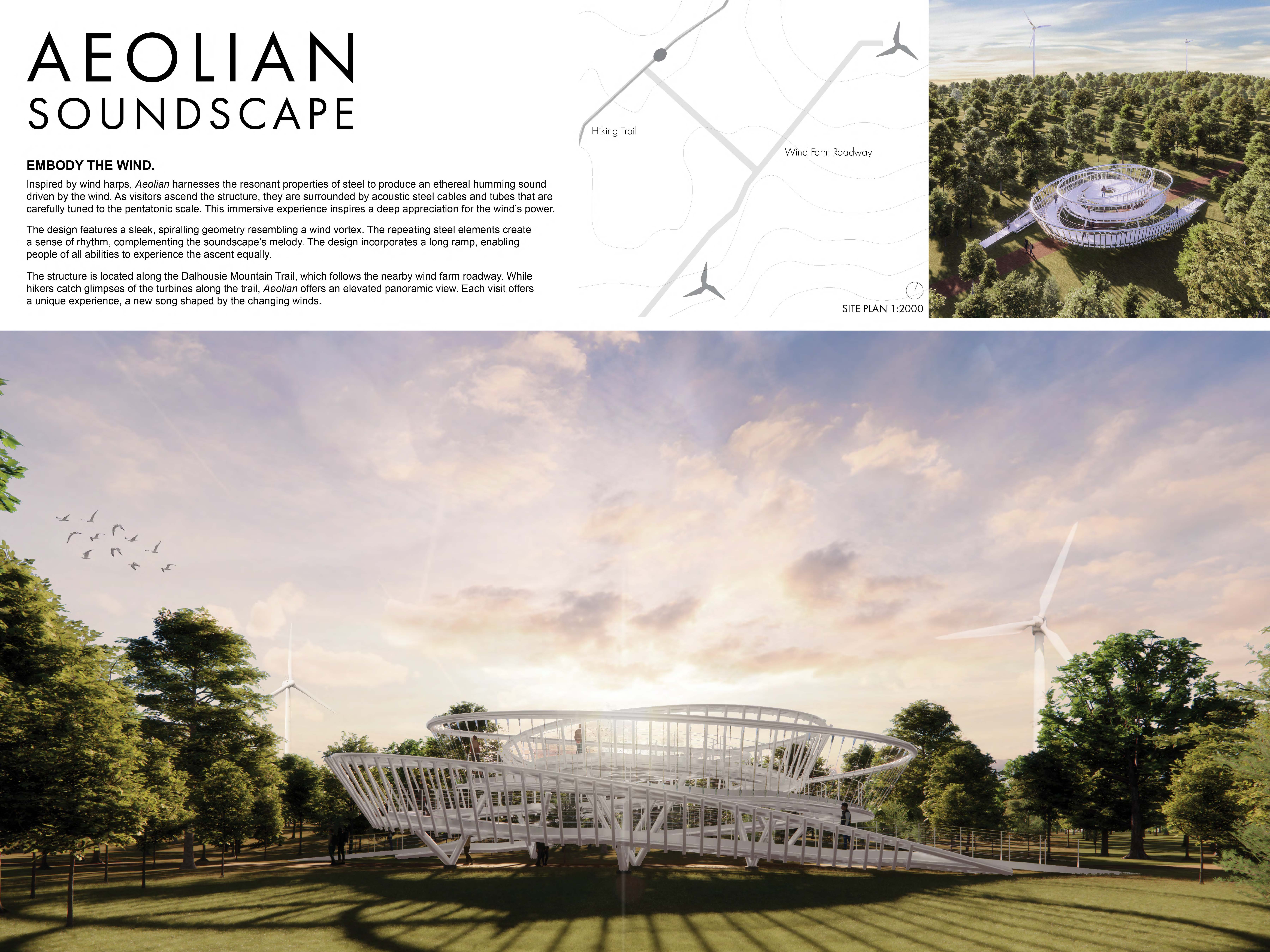 Aeolian Soundscape an architectural project by Darren Miranda and Sophie Longval