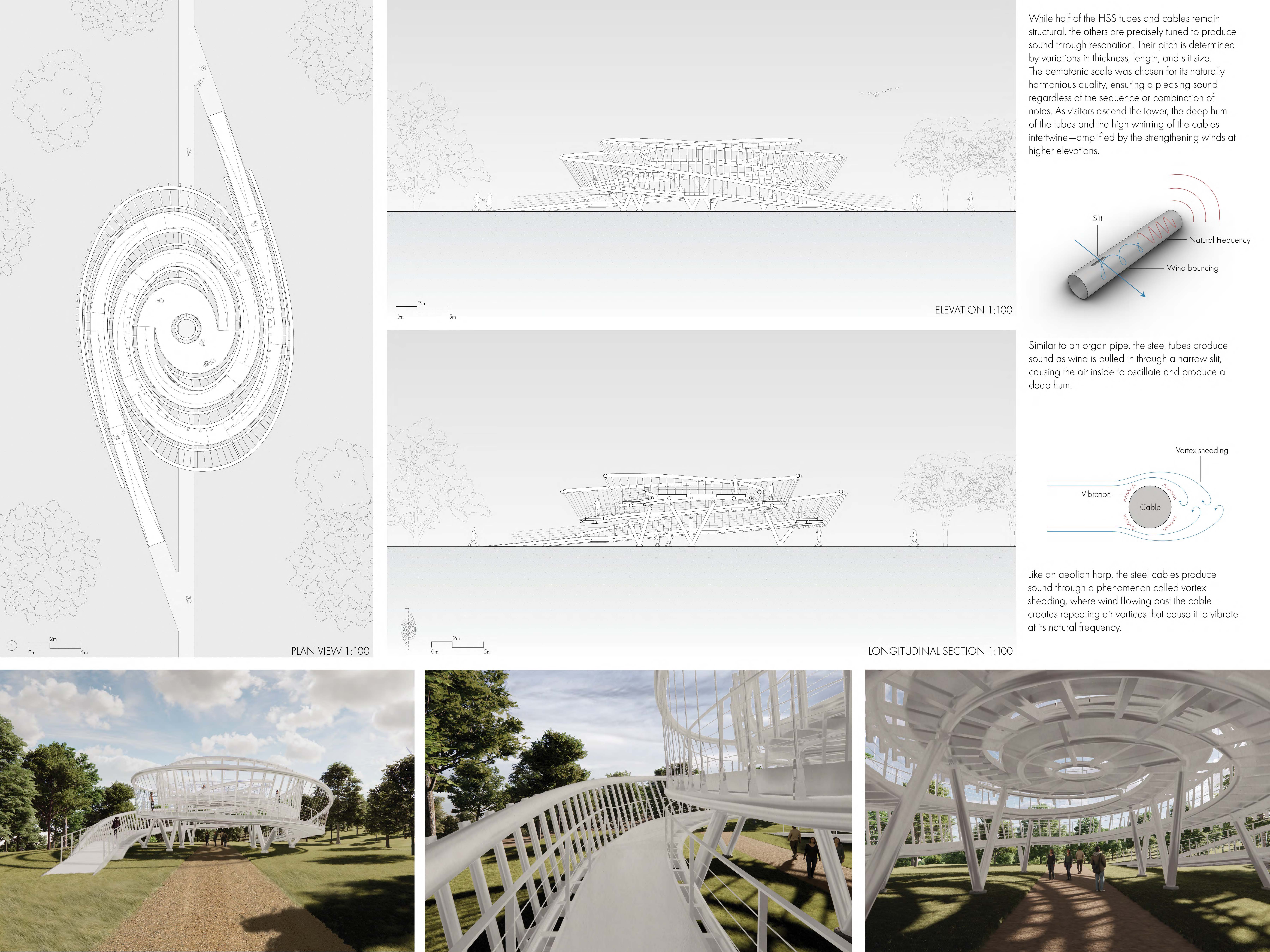 Aeolian Soundscape an architectural project by Darren Miranda and Sophie Longval