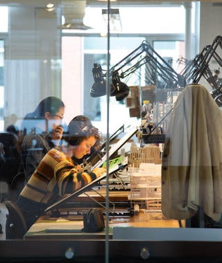 A view of the studio space from the Loft