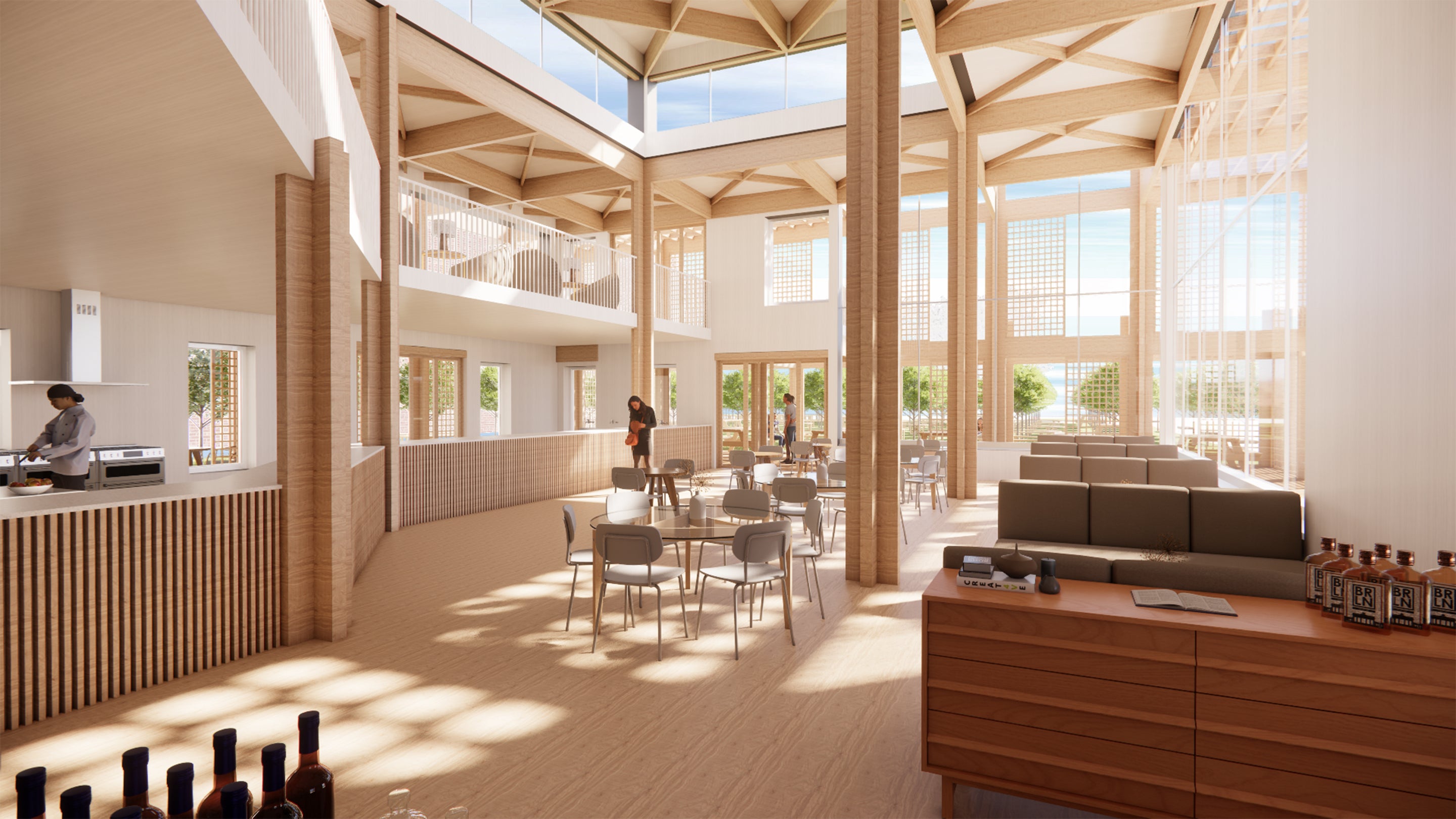 illustration of the interior of a cafe