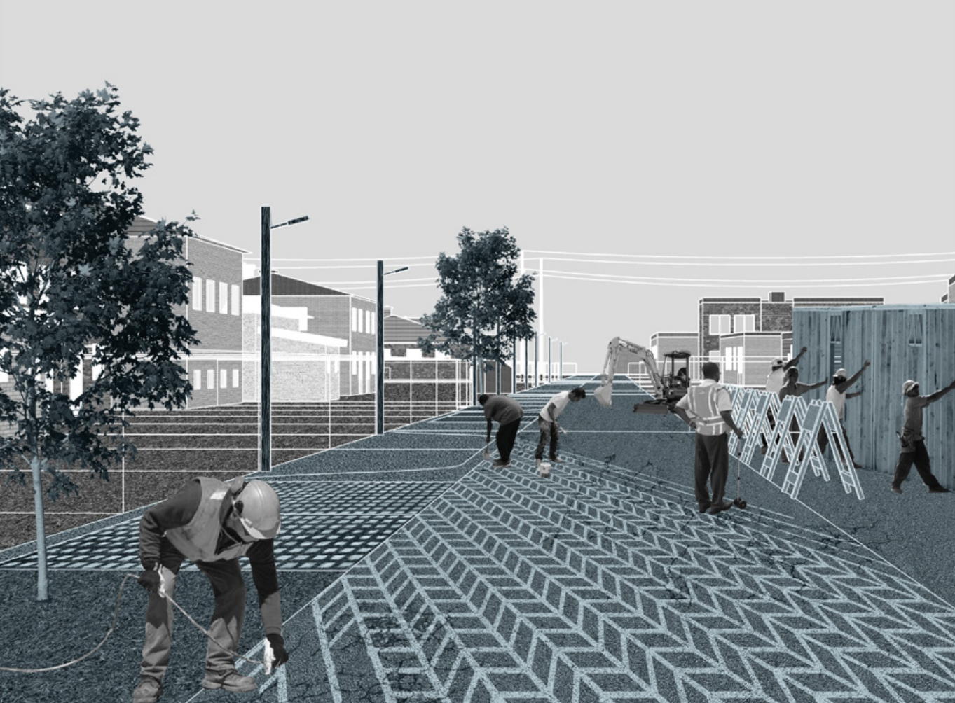 thesis image - workers on street