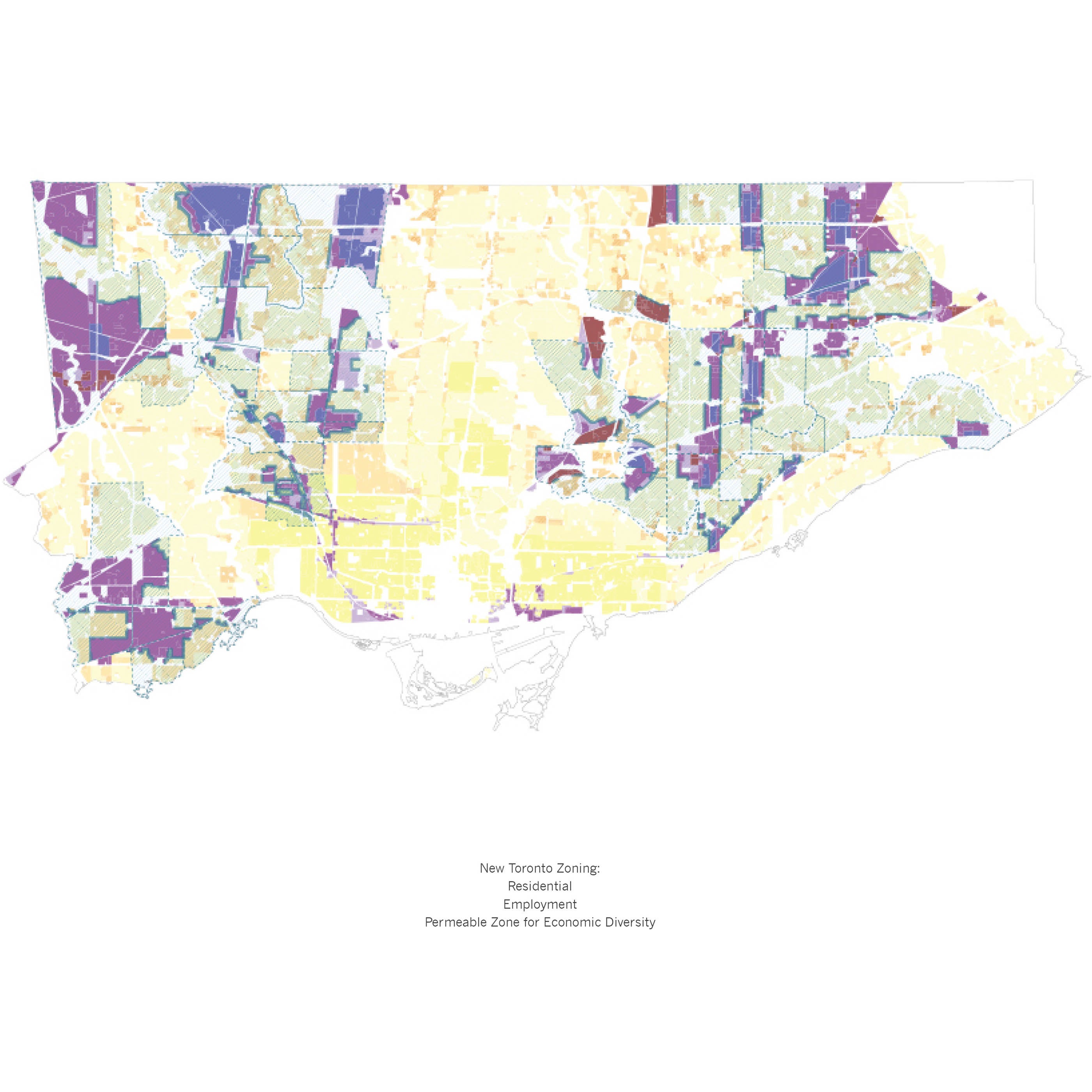 Map of Toronto showing potentially economically diverse zones