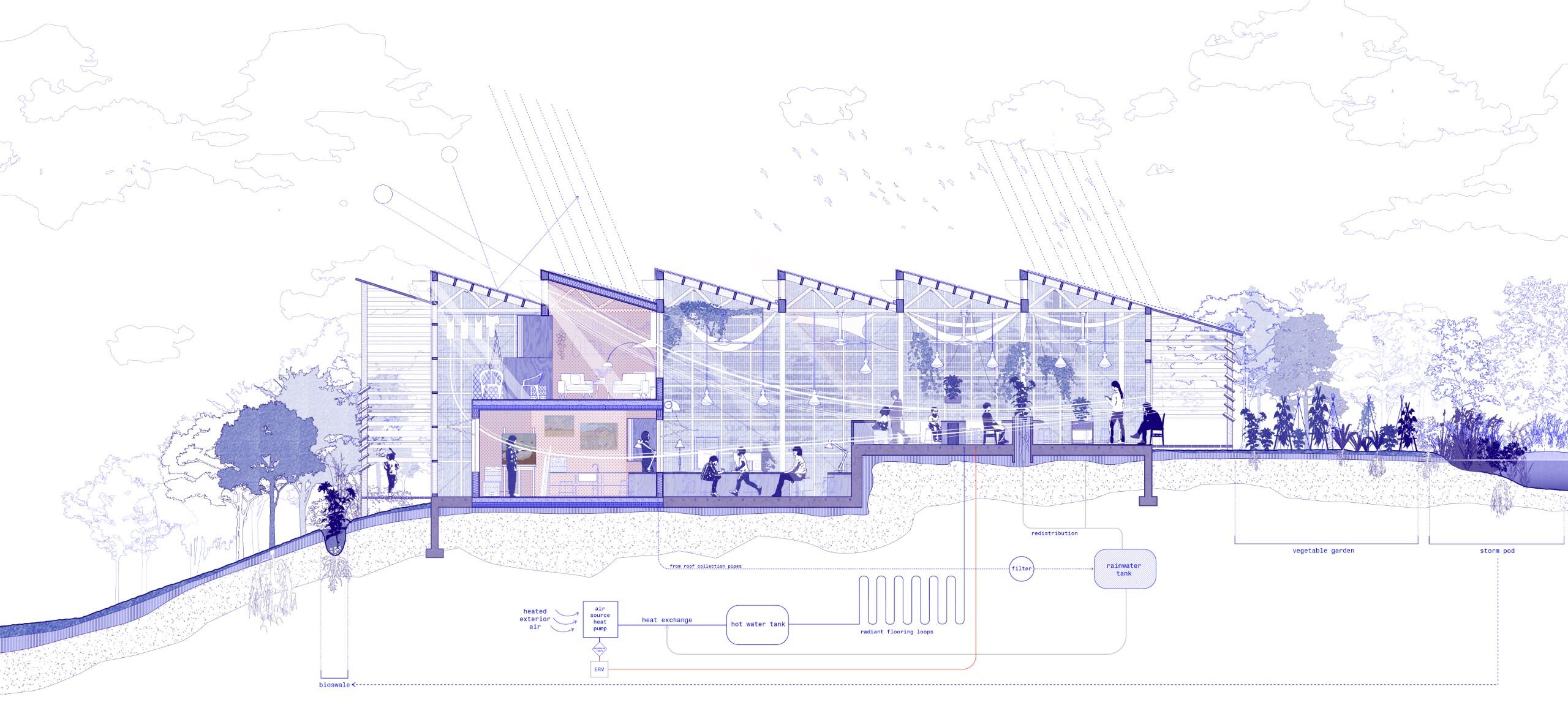 detail of Nicole Cao's student architectural project Four Membranes