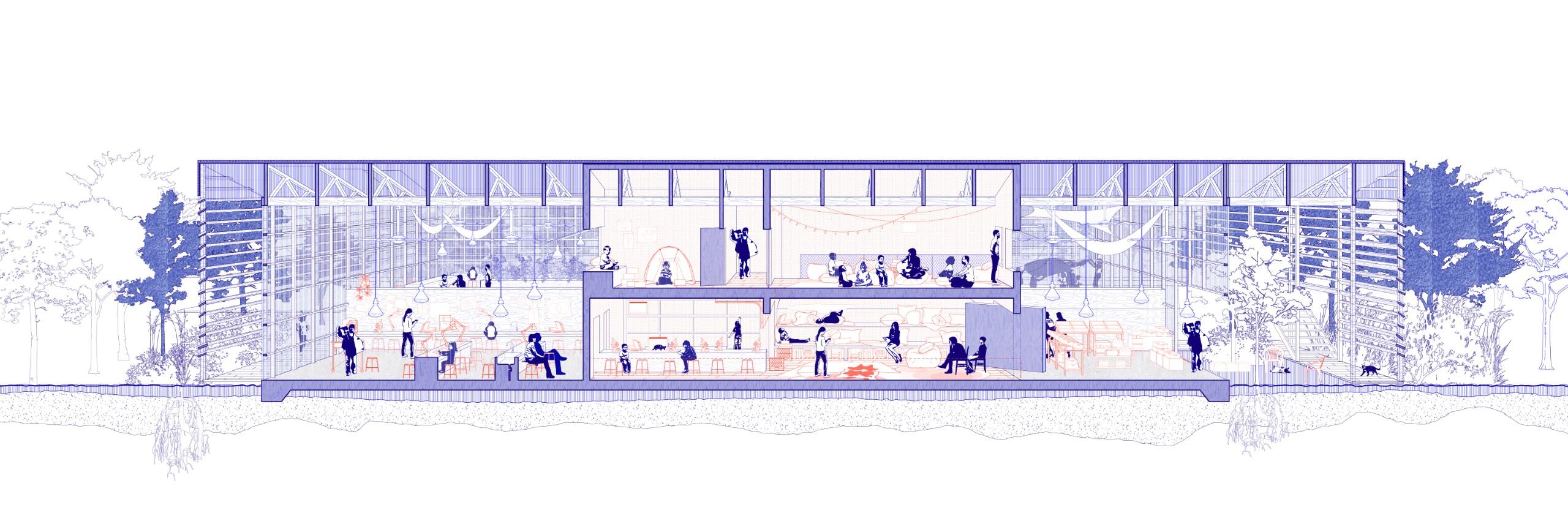 detail of Nicole Cao's student architectural project Four Membranes