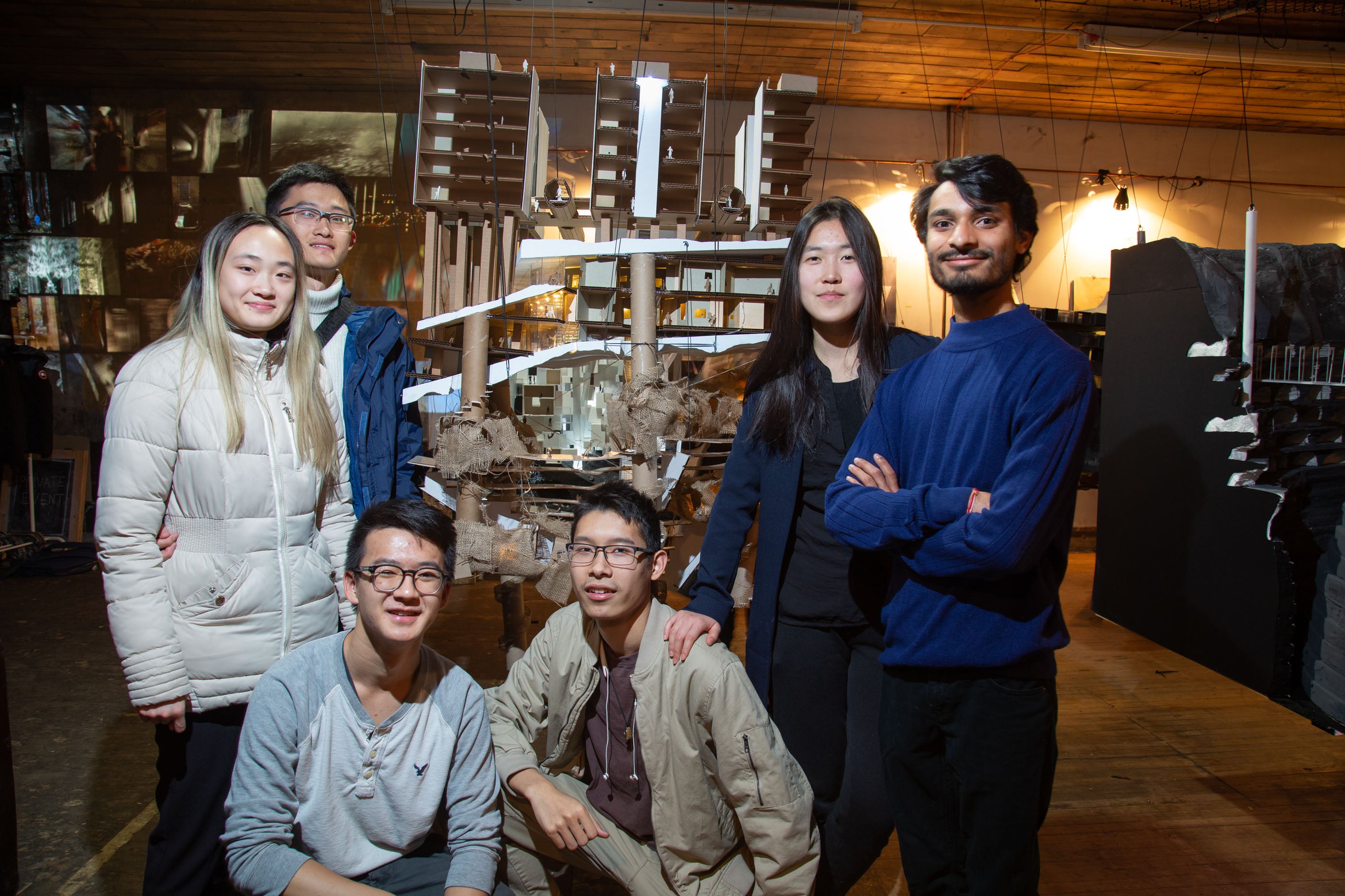 Students Pose with their model