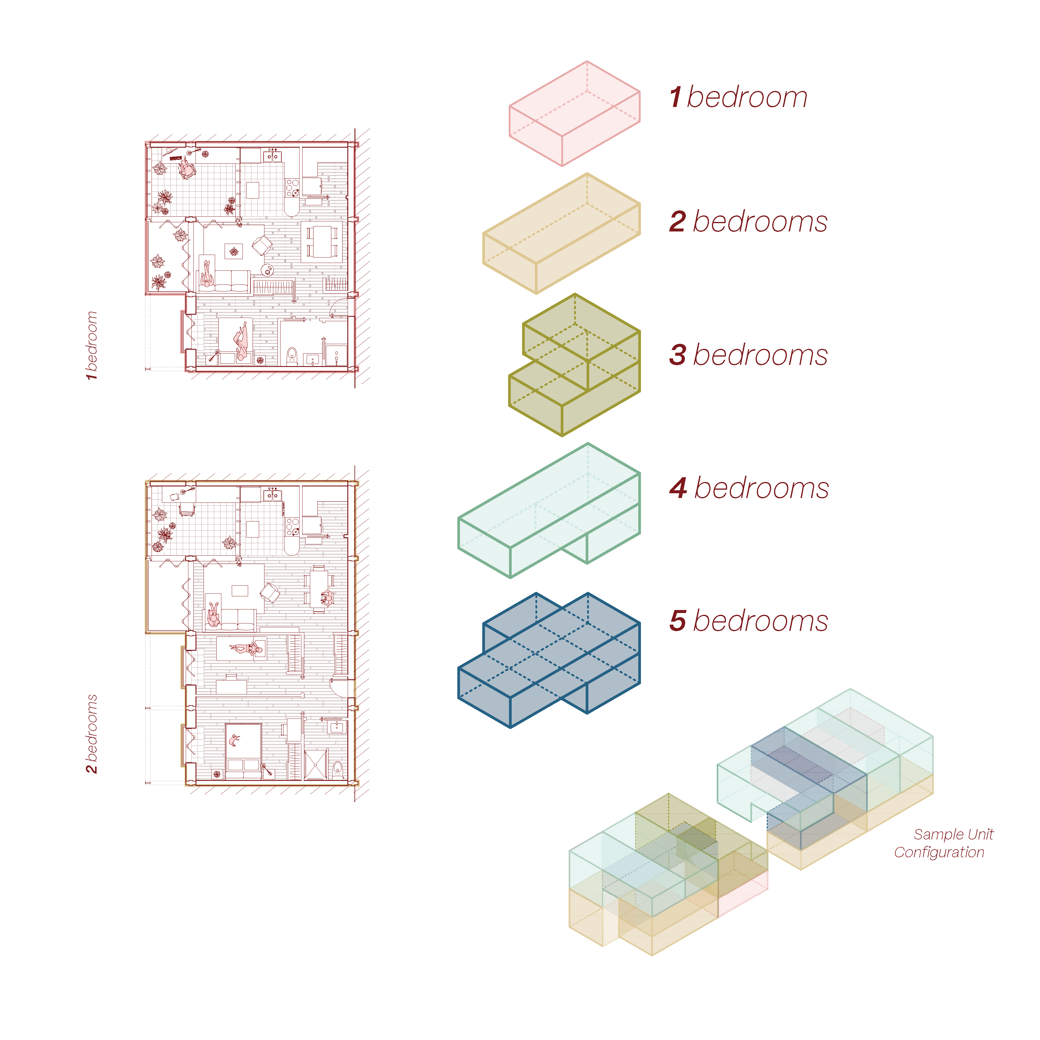 architectural rendering of an apartment unit