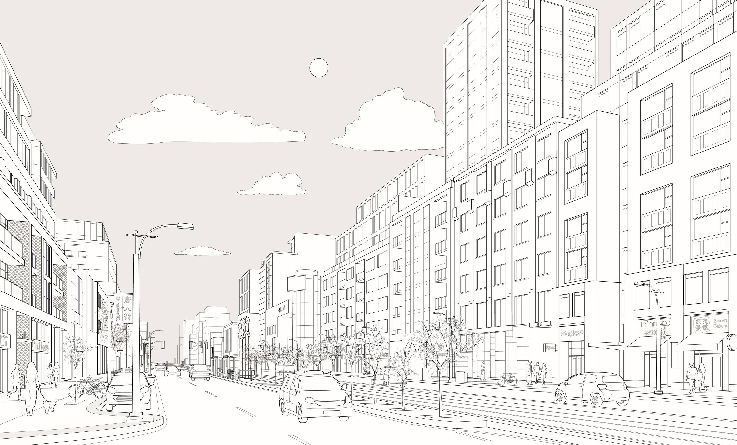 illustration of city street