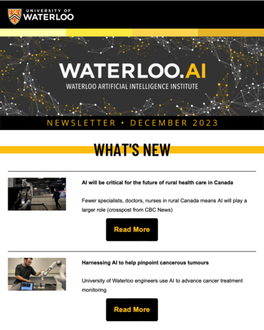 Waterloo.AI December 2023 Newsletter