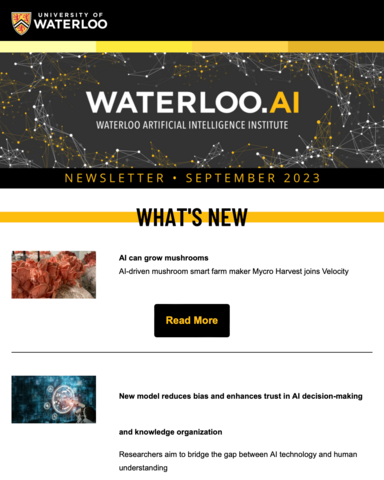 Waterloo.AI September 2023 Newsletter