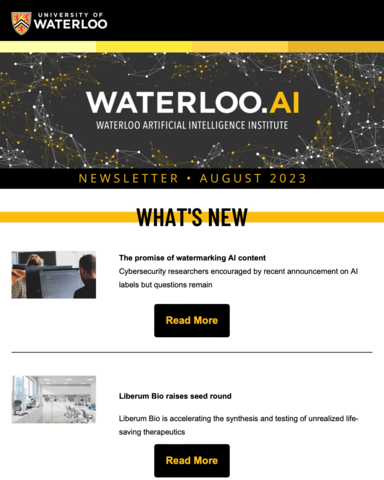 Waterloo.AI August 2023 Newsltetter