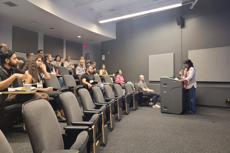NTNU and Waterloo.AI researchers gather in a lecture hall for research talks and networking.