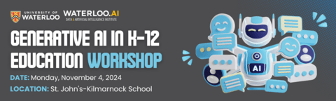 Generative AI Workshop Banner - Location: SJK School, Date: Monday, Nov. 4th, 2024