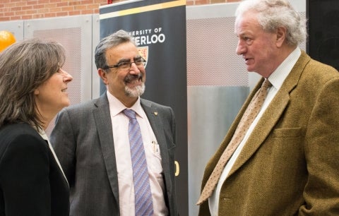 President ot UWaterloo talks with donors