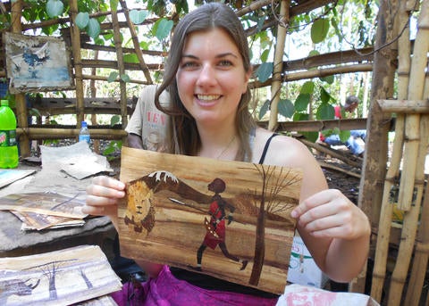 Lauren Duffy showing artwork