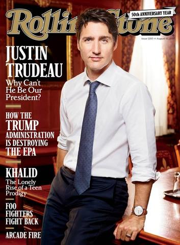 Justin Trudeau on the cover of Rolling Stone magazine