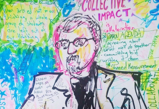 Illustration of Paul Born from a guest lecture