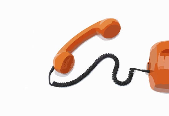 orange telephone