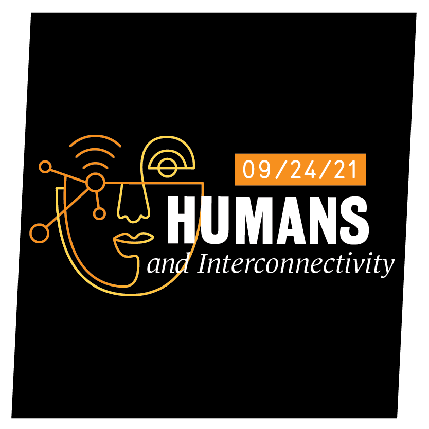 logo for Humans and Interconnectivity event with illustration of human face