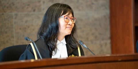 Madam Justice Avvy Go at the court bench