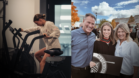 kristin oneill working out and kristin and her parents at waterloo convocation
