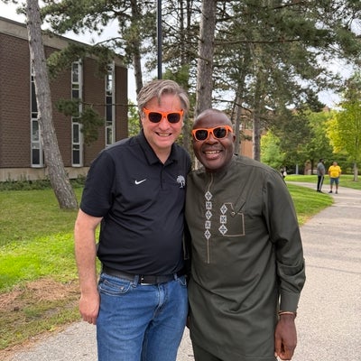 Dean Alexie and President Bill at orientation