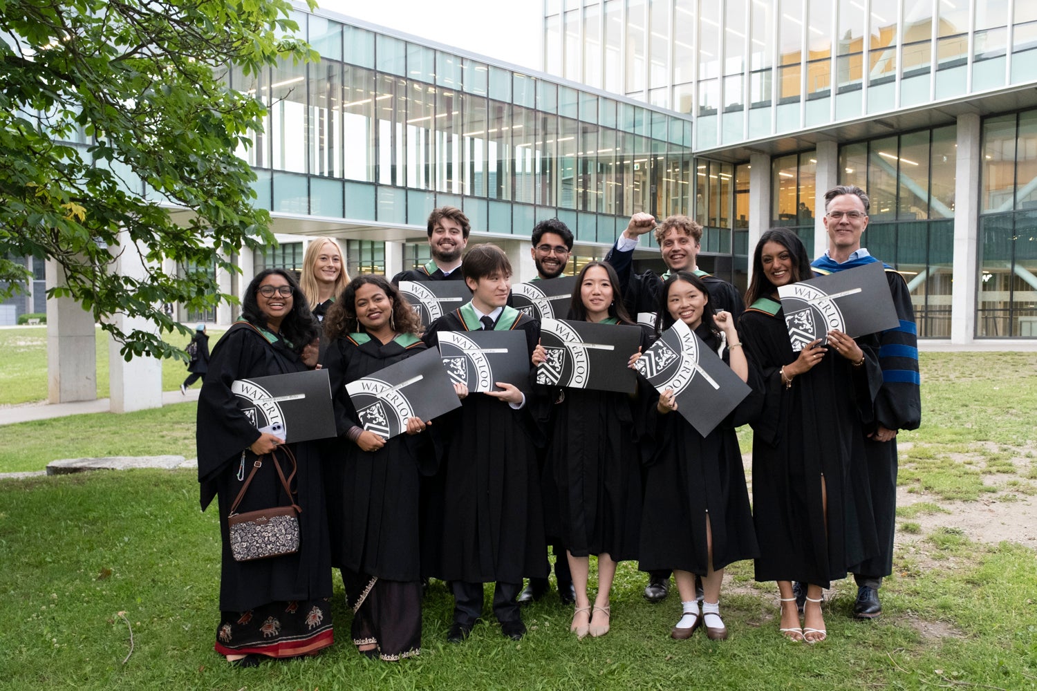 group of students posing on BMH green