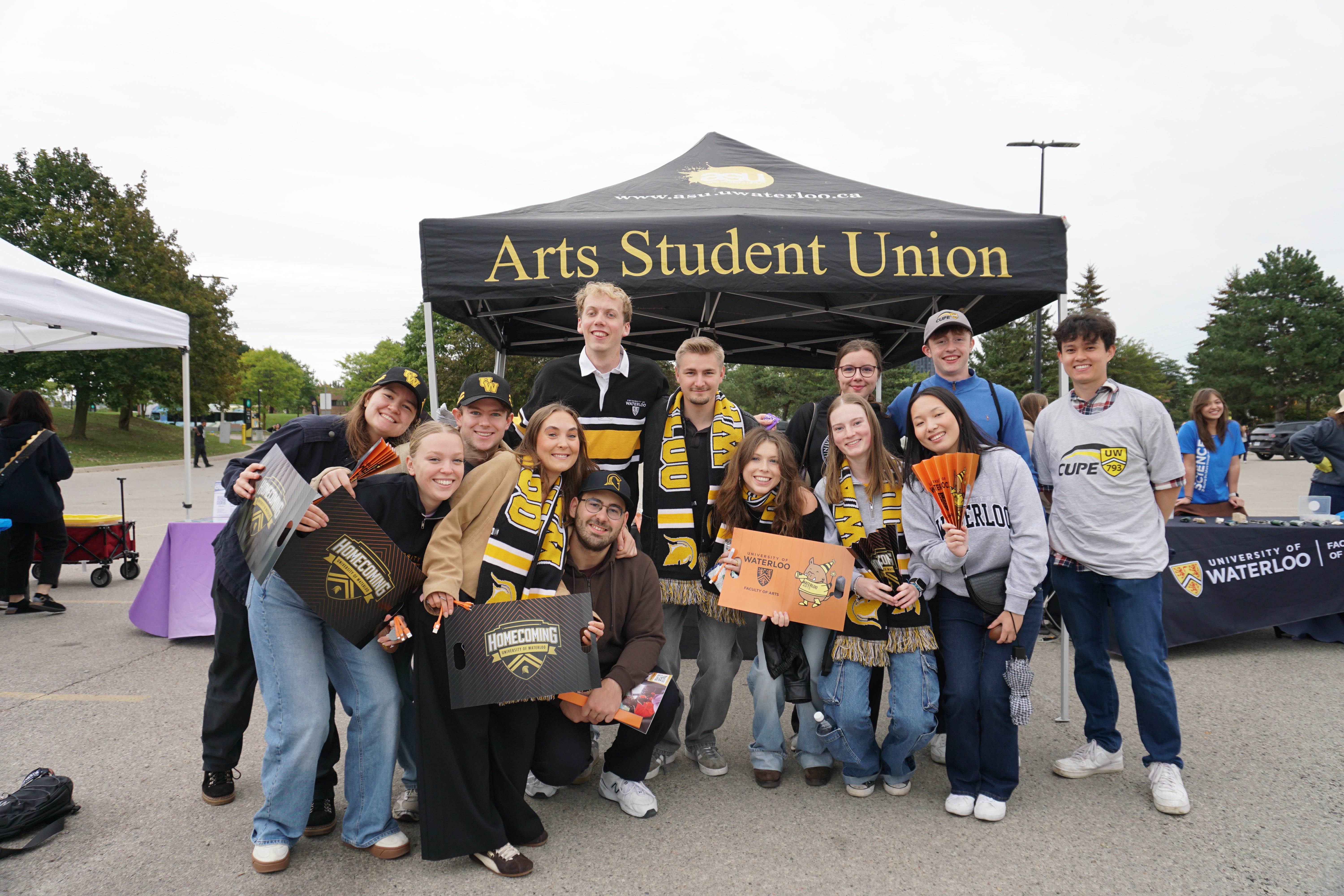 group of students celebrating school spirit for homecoming