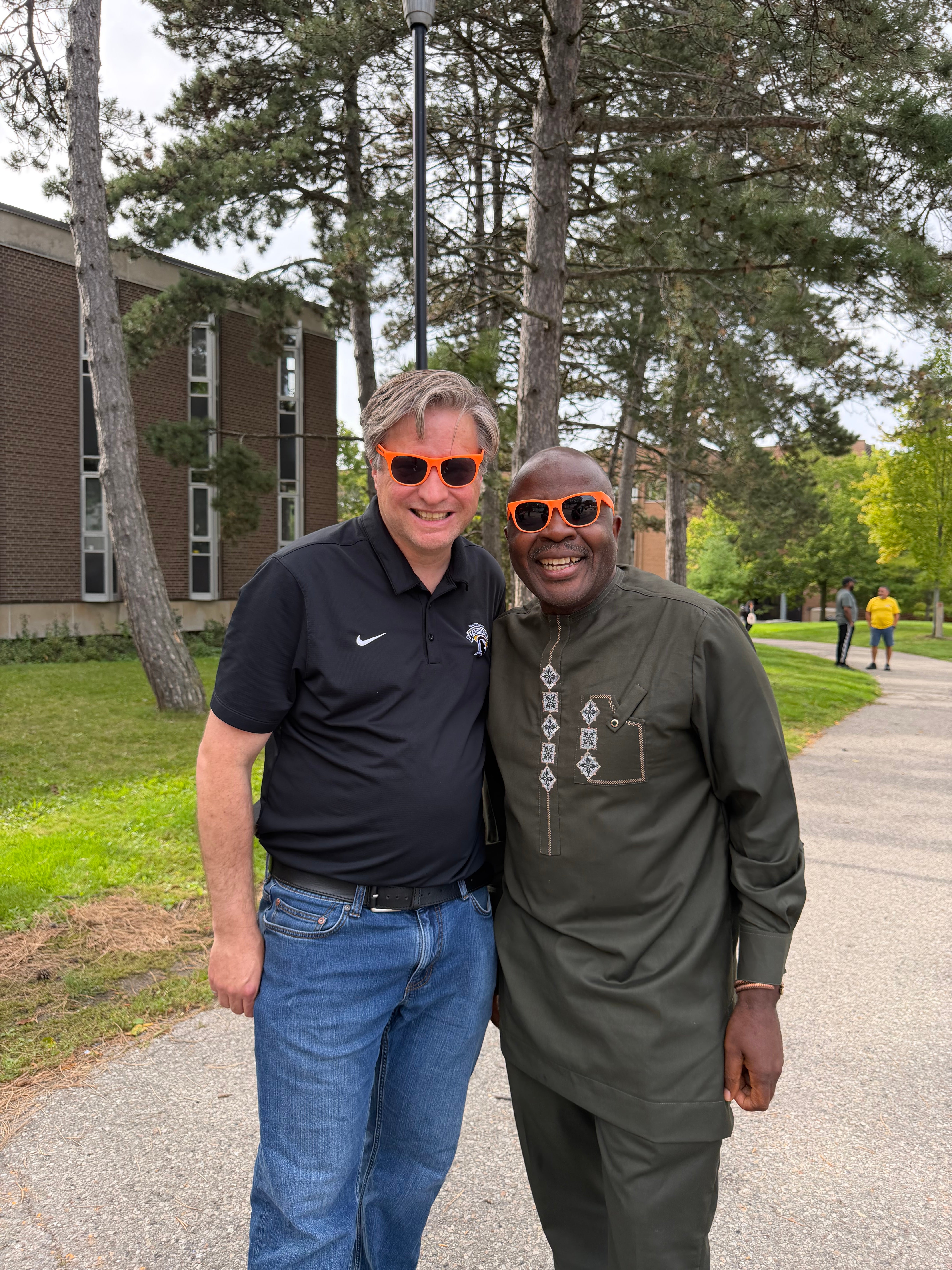Dean Alexie and President Bill at orientation