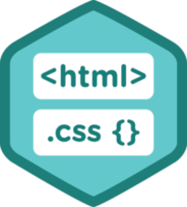 html with less than and greater than arrows and css with curly braces