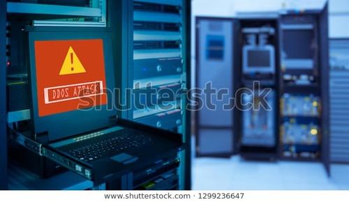 Mainframe with danger signal flashing