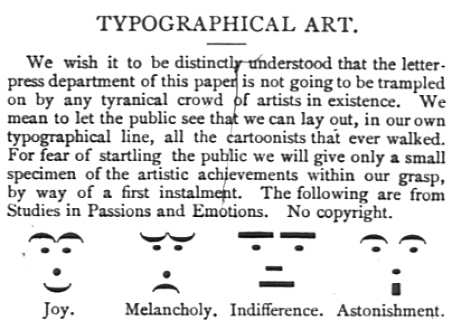 Emoticons from 1800s Puck Magazine