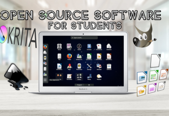 Open Source Software collage on a Macbook