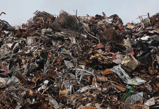 landfill, mountain of miscellaneous refuse.