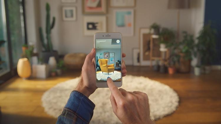 Example of augmented reality on IKEA app