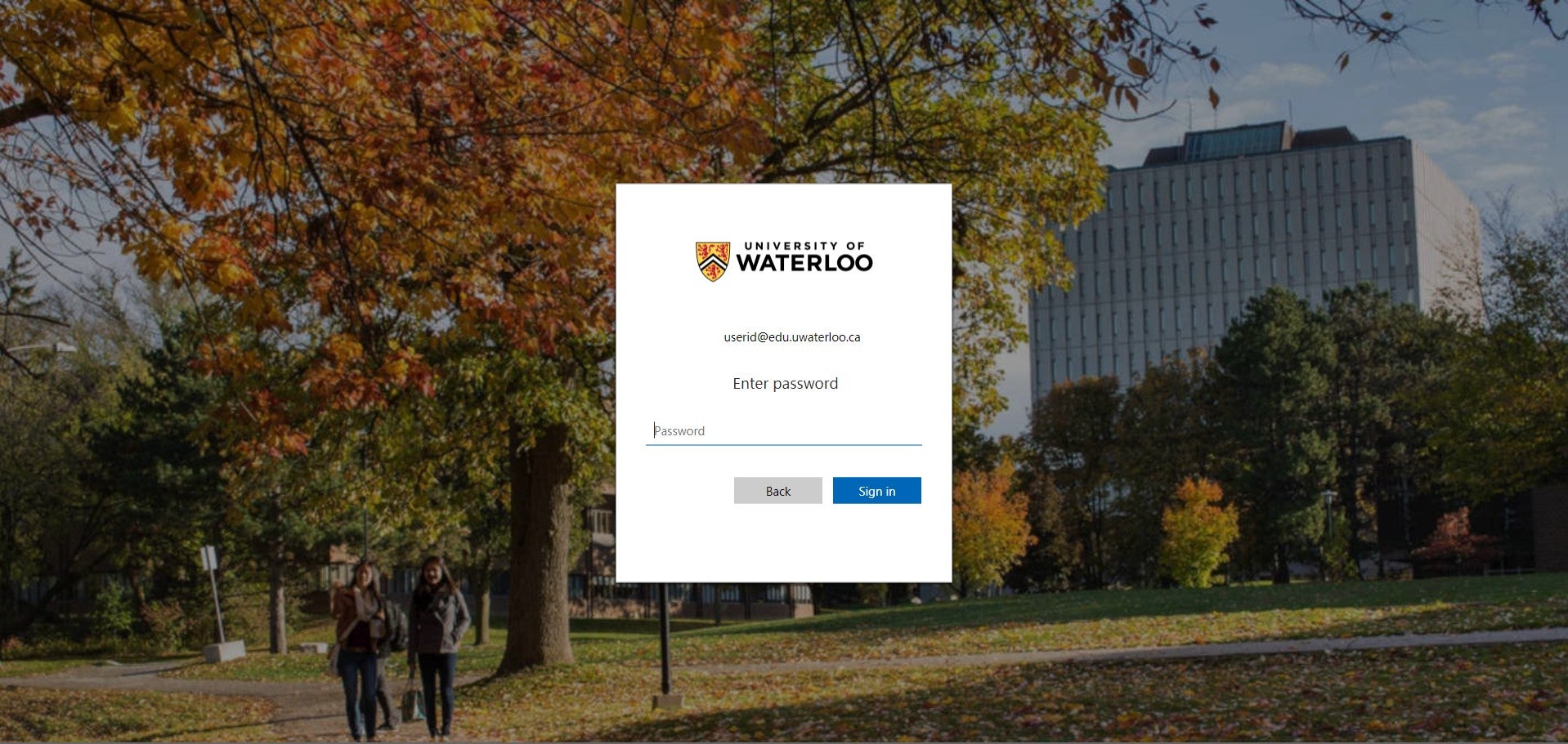 Email login page