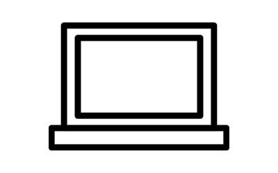 A cartoon of a laptop