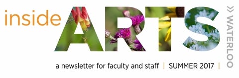 Inside Arts logo with flower photos inside letters