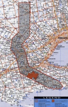 map showing Haldimand Tract