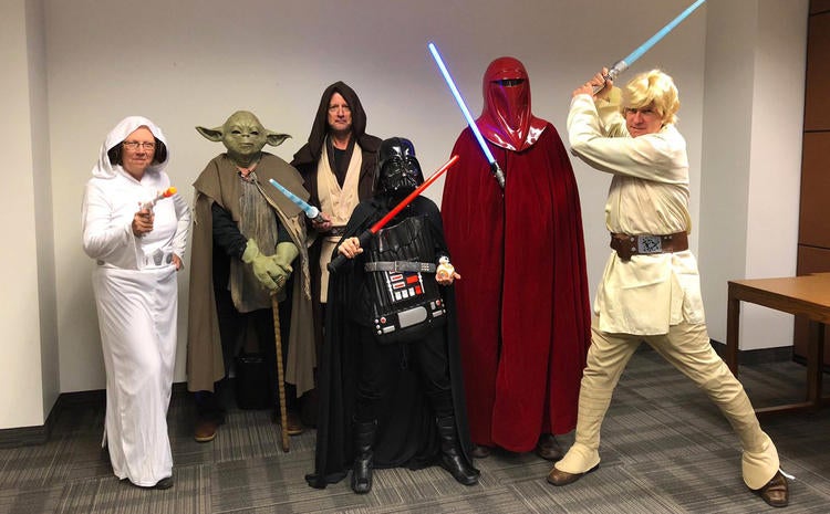 groups of six deans dressed up as Star Wars characters